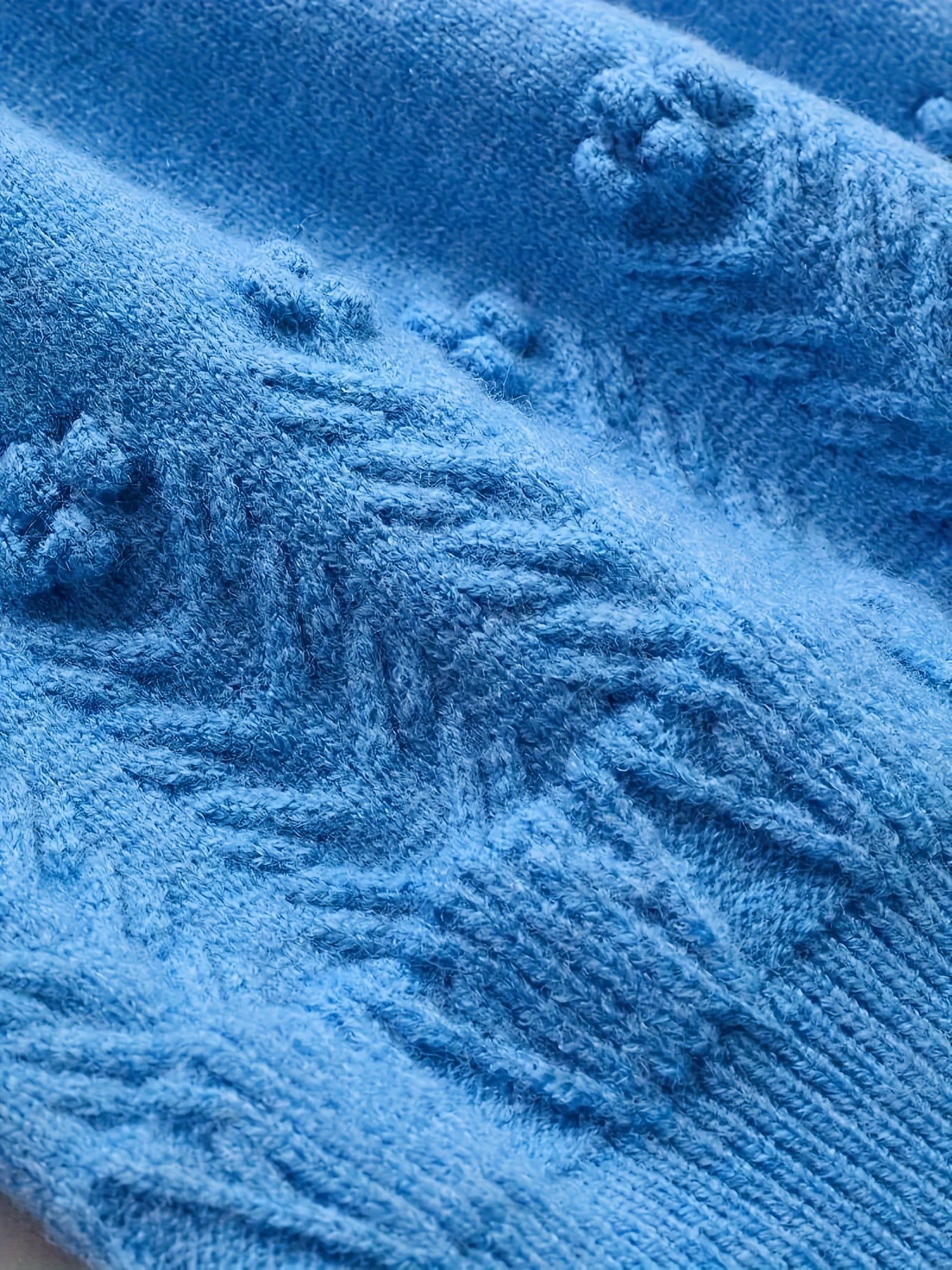 Plus Size Crew Neck Sweater - Solid Color Acrylic Knit