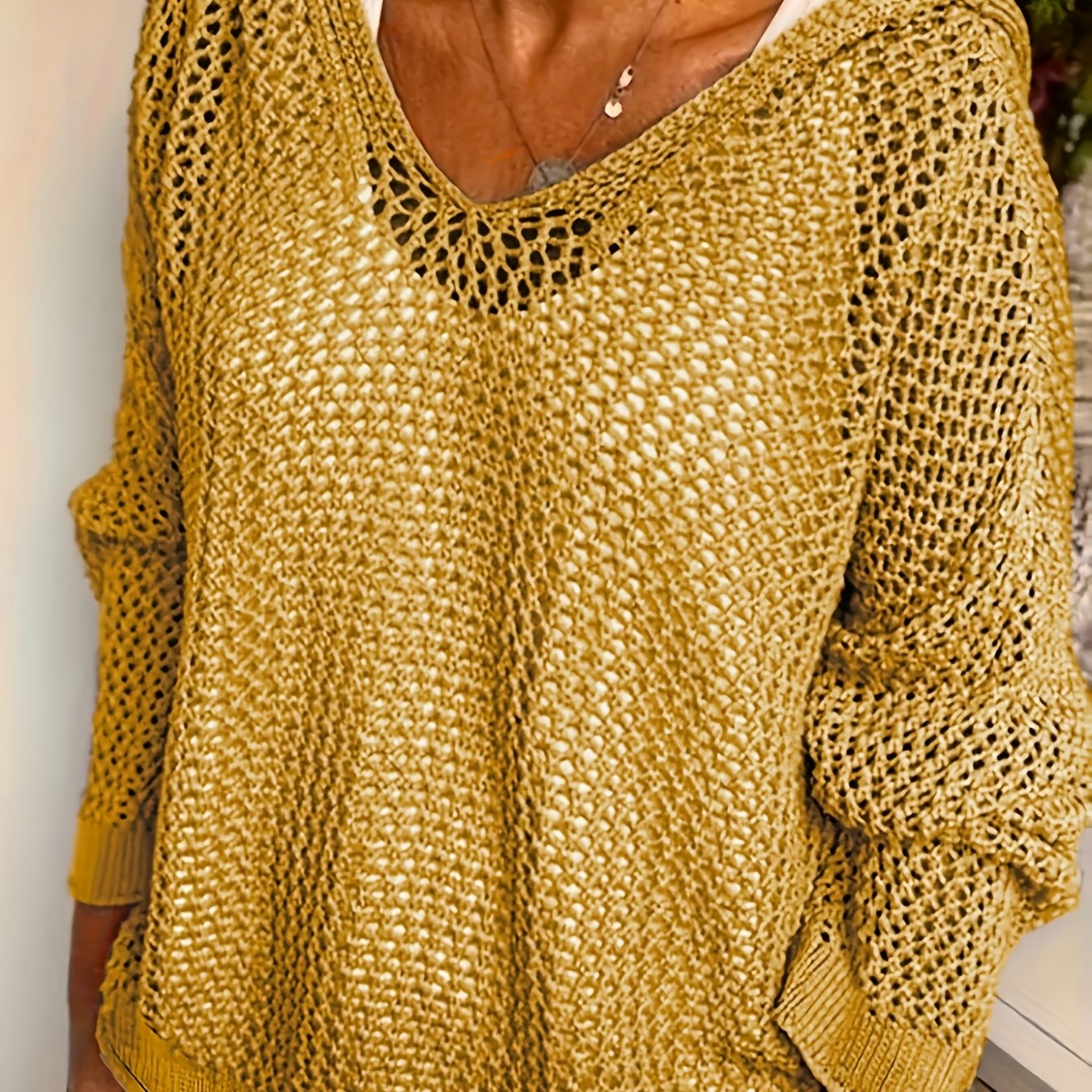 Plus Size Crochet Hoodie - Oversized Pullover with Cut-Out Detail