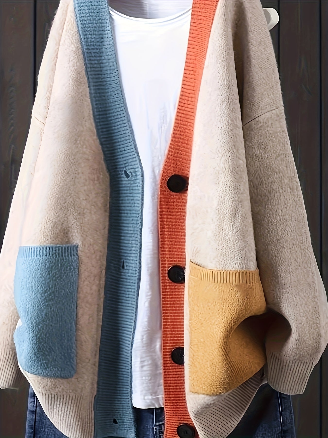 Plus Size Oversized Cardigan - Elegant Button-Front Sweater Coat for Fall & Winter
