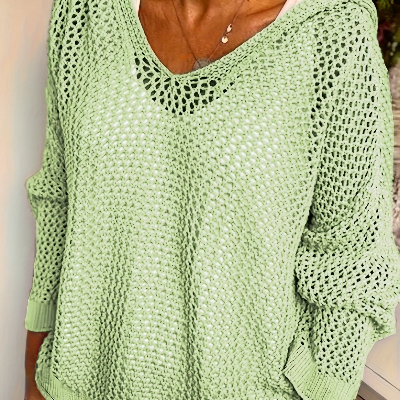 Plus Size Crochet Hoodie - Oversized Pullover with Cut-Out Detail