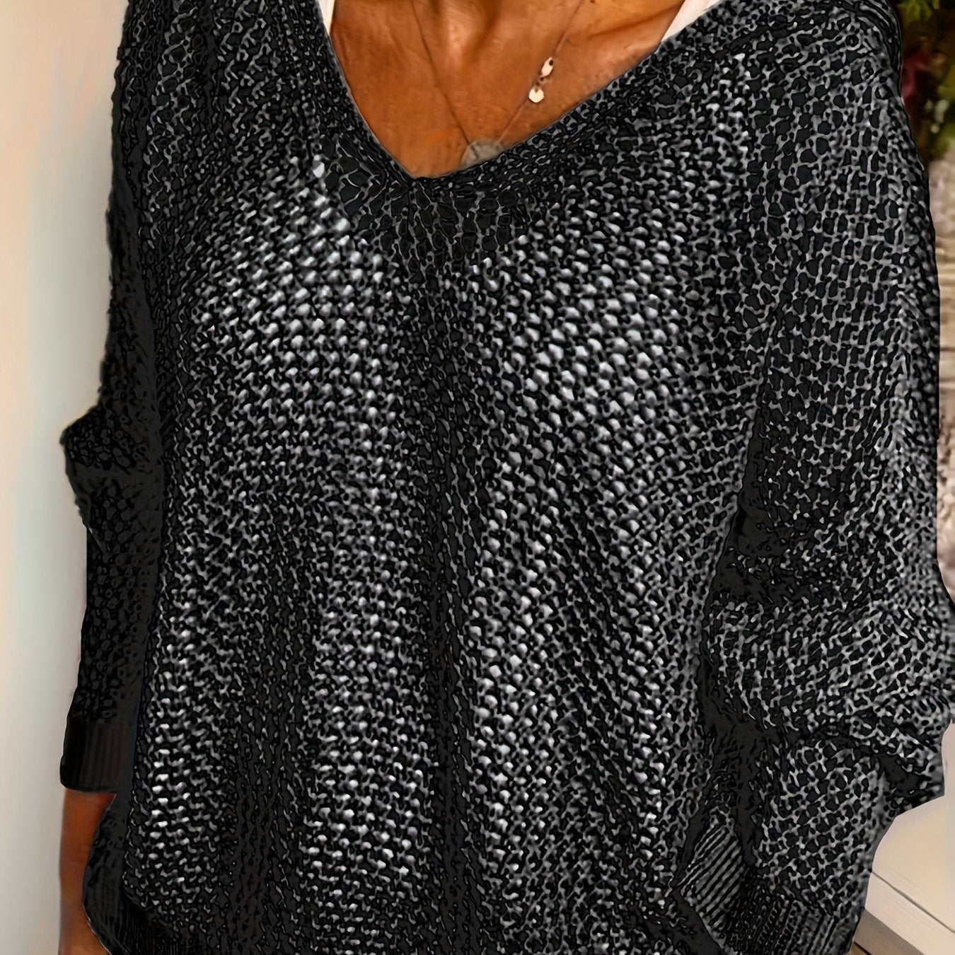 Plus Size Crochet Hoodie - Oversized Pullover with Cut-Out Detail