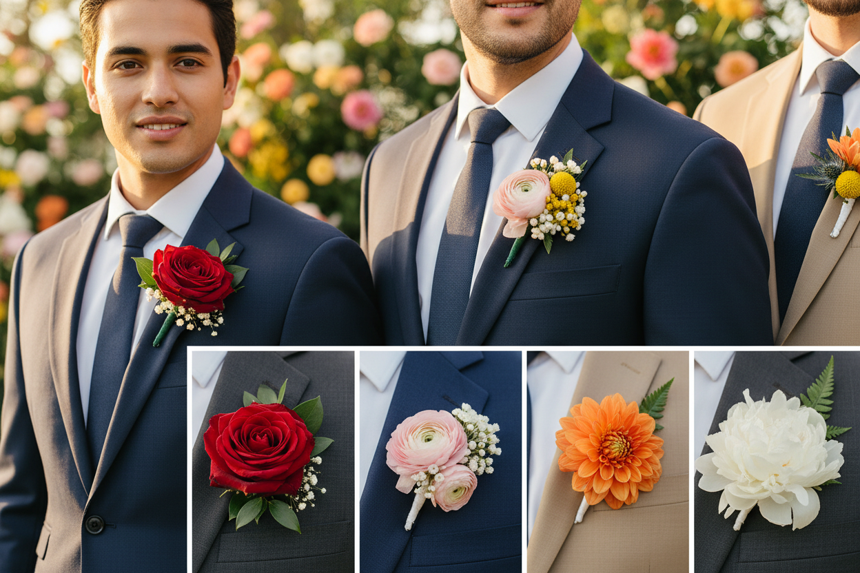 Boutonniere Wedding Guide: Colorful Floral Ideas for Grooms & Groomsmen