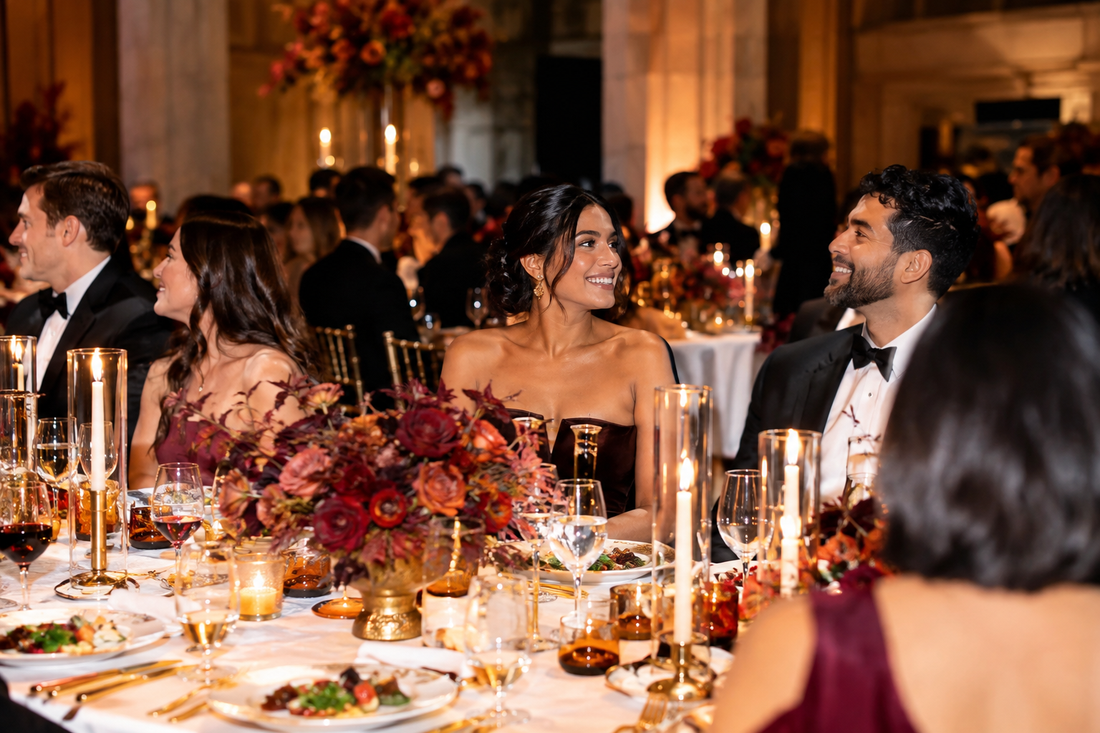 Elegant Formal Plated Fall Wedding Dinner Reception