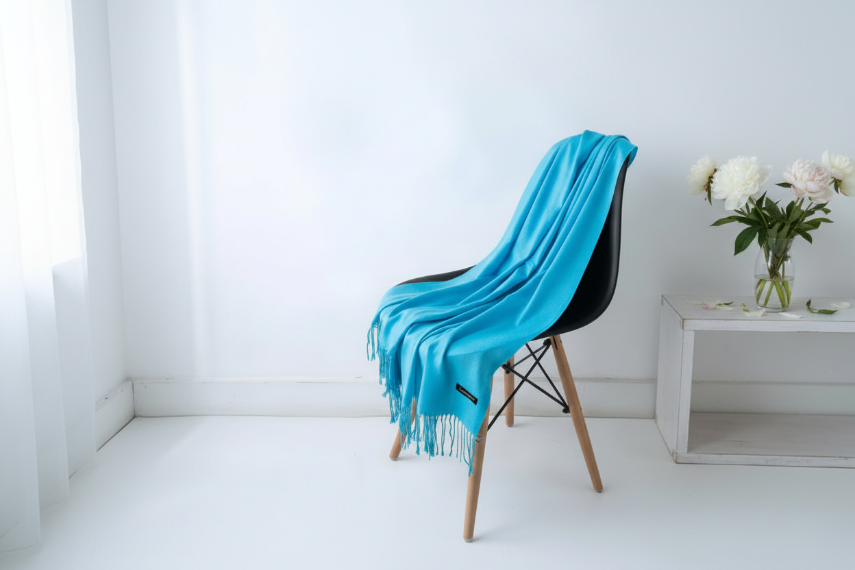 How to Style a Turquoise Blue Cashmere Scarf for Spring
