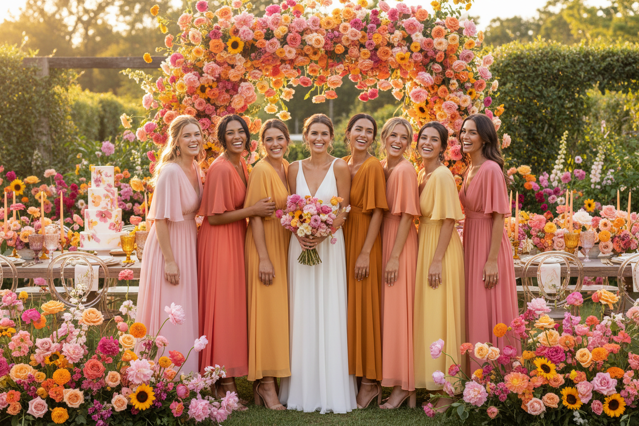 Whimsy Wedding Ideas: Pink, Orange & Yellow Colorful Celebration Guide