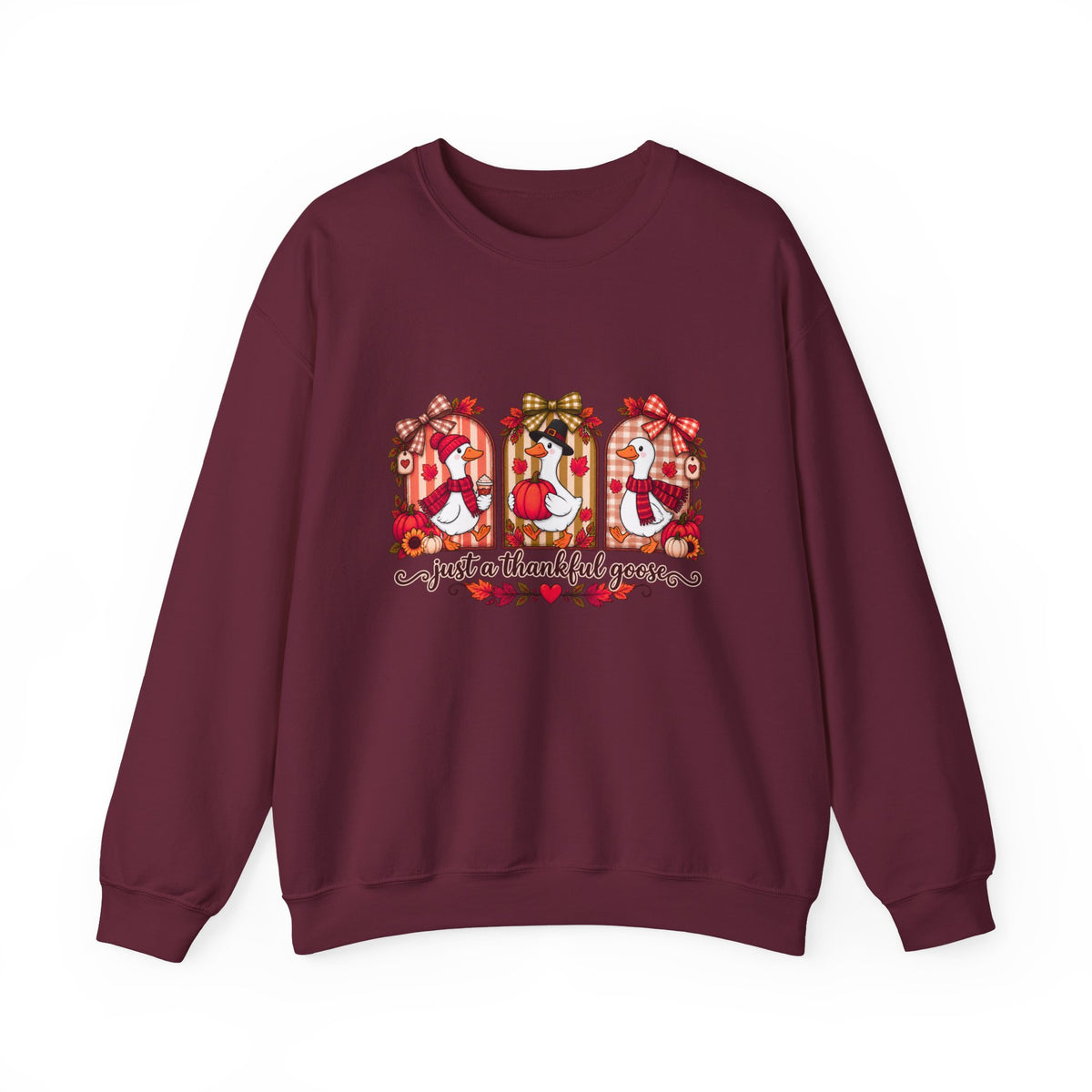 Thankful Geese Crewneck Sweatshirt — Fall Thanksgiving Cozy Pullover