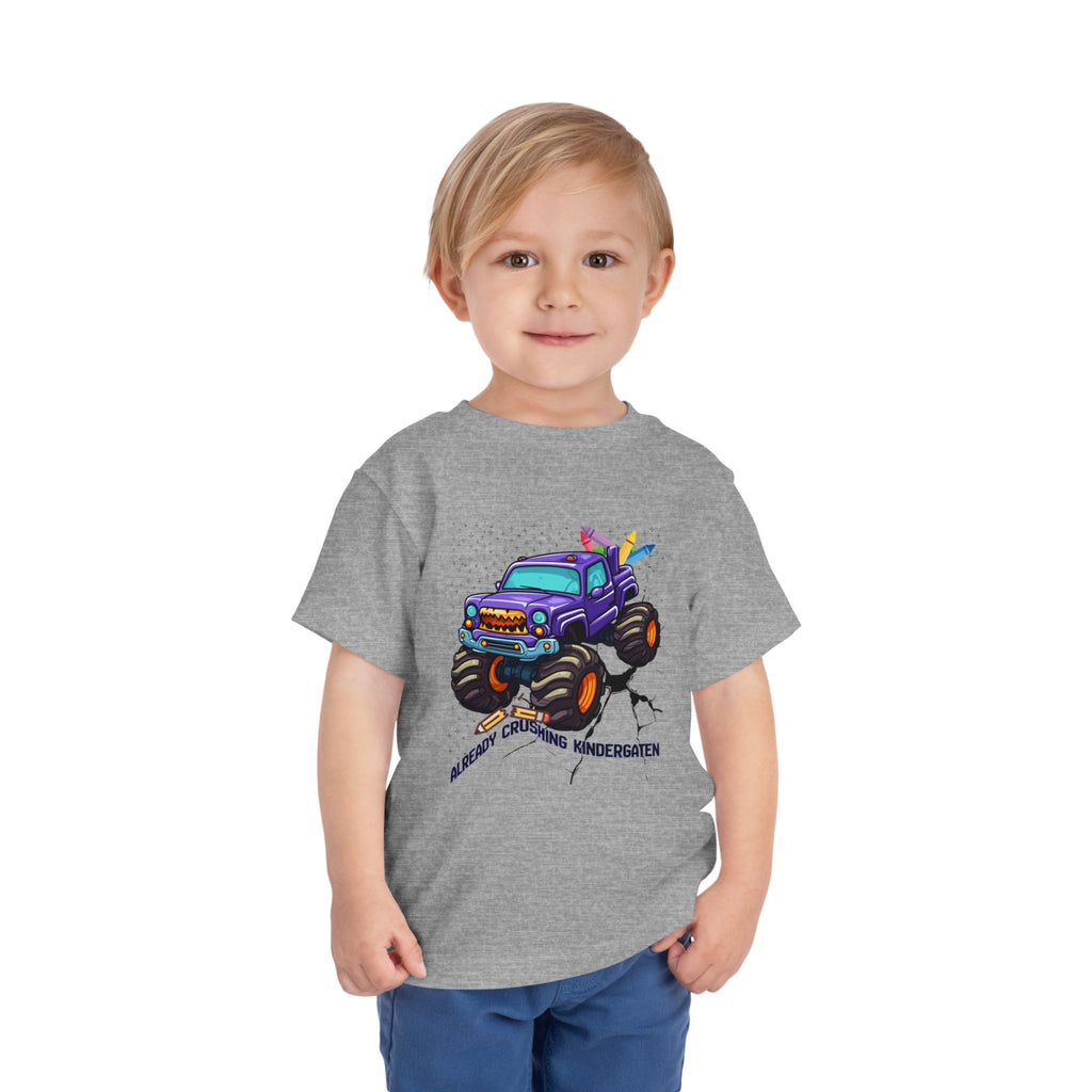 Monster Truck Toddler Tee — 'Already Crushing Kindergarten' Back-to-School Shirt