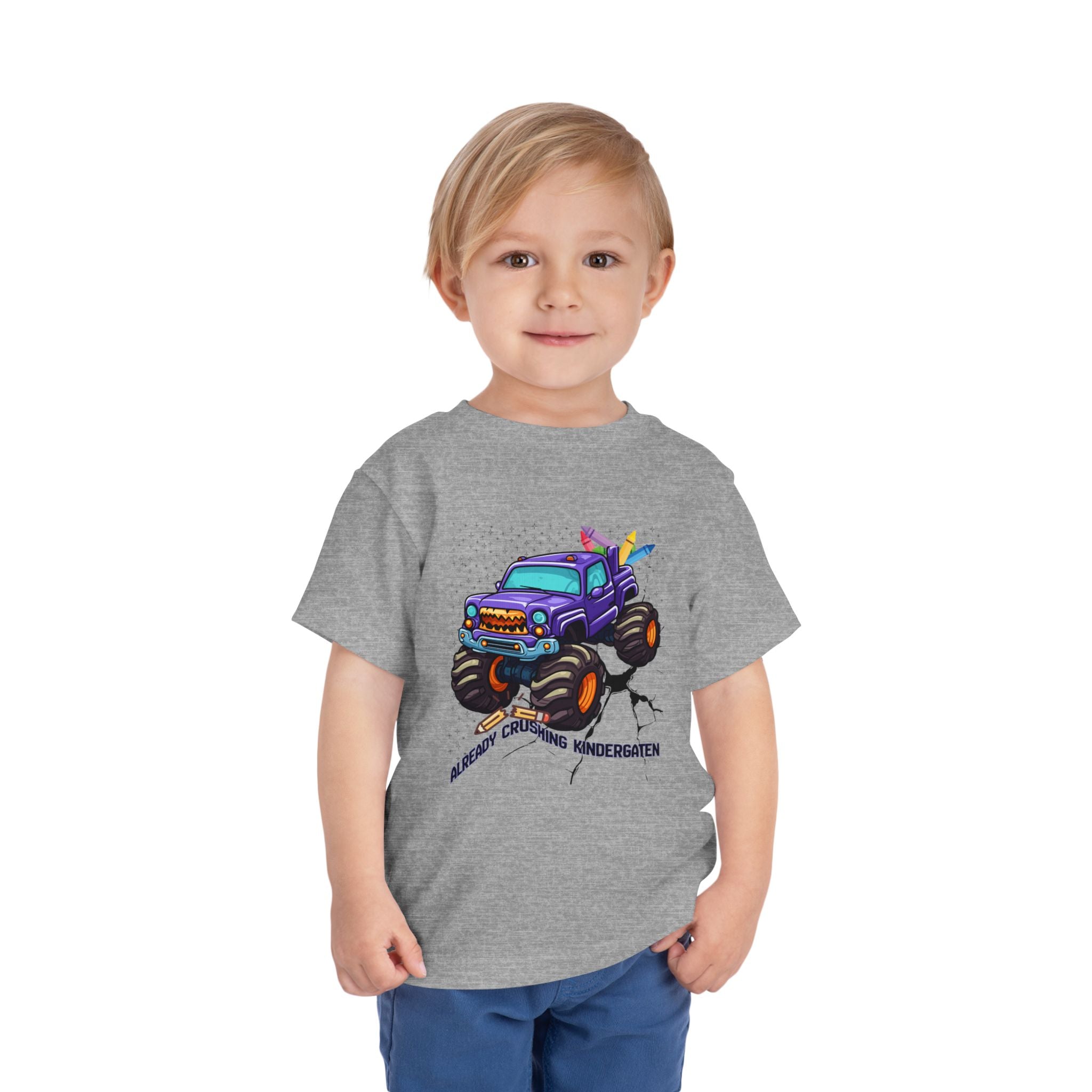 Monster Truck Toddler Tee — 'Already Crushing Kindergarten' Back-to-School Shirt