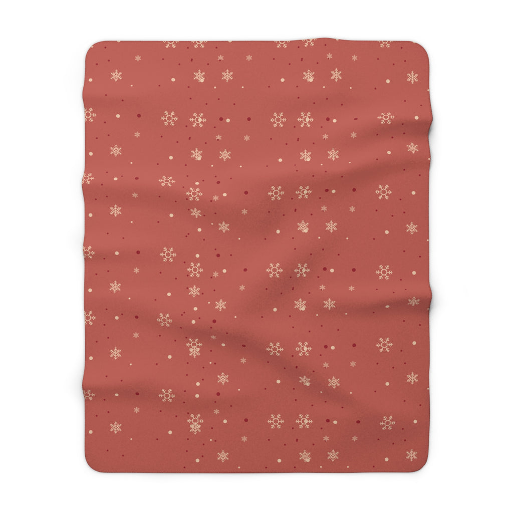 Dusty Rose Snowflake Sherpa Fleece Blanket