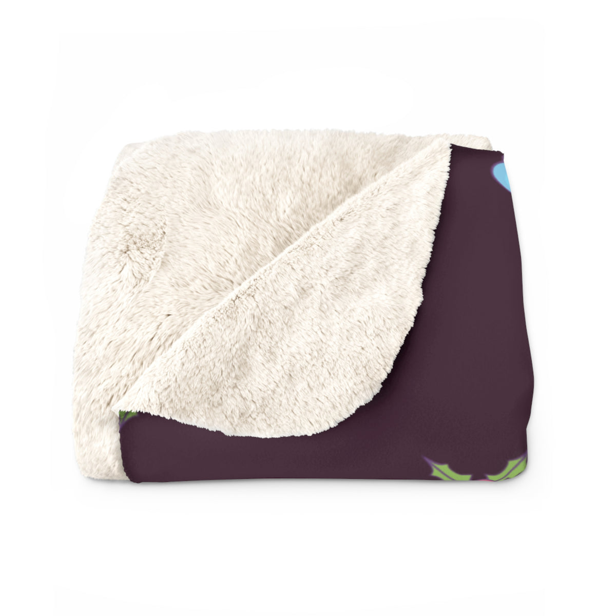 Pink Christmas Flamingo Sherpa Fleece Blanket