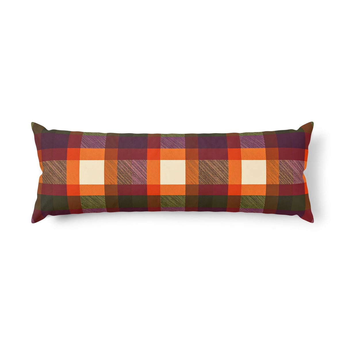 Rustic Autumn Plaid Body Pillow