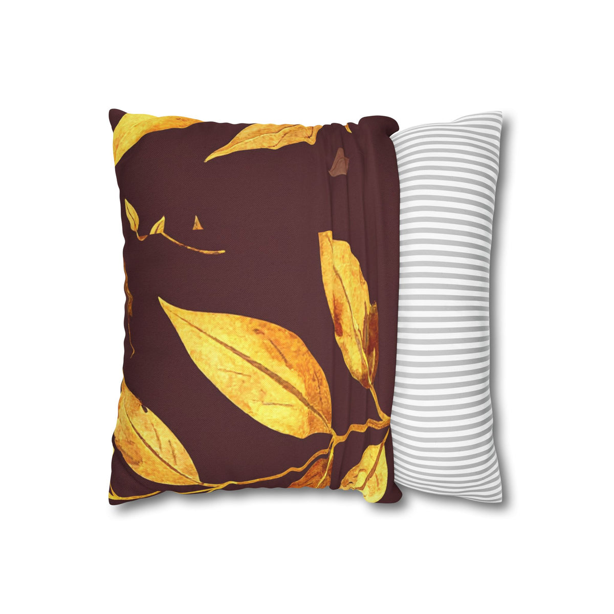 Golden Autumn Leaves Throw Pillow Cover