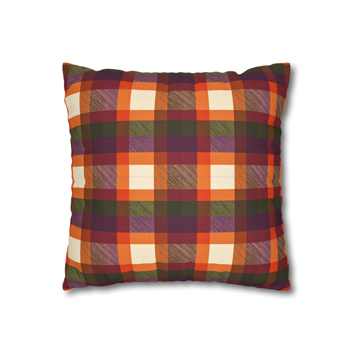 Autumn Plaid Throw Pillow Cover