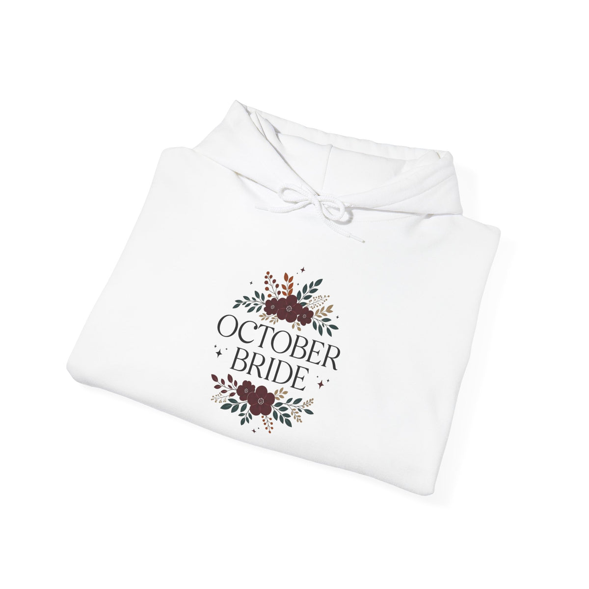 October Bride Hoodie — Floral Fall Bridal Sweatshirt
