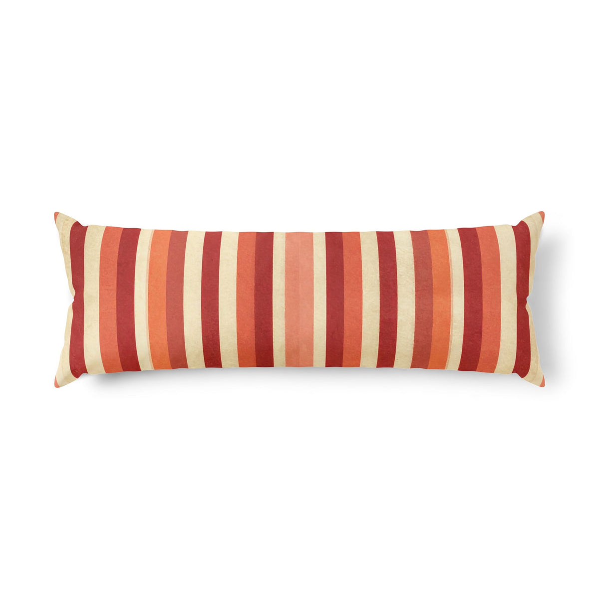 Red and Cream Vertical Stripe Body Pillow