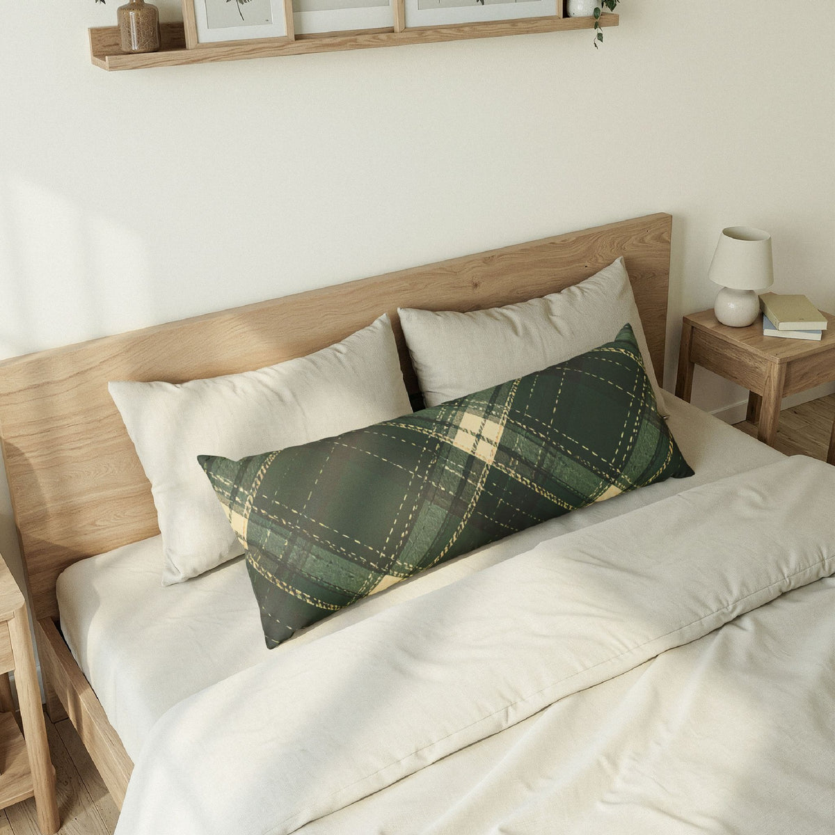 Green Argyle Plaid Body Pillow