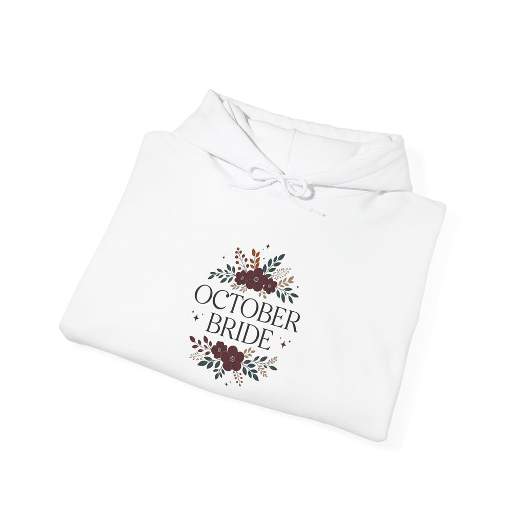 October Bride Hoodie — Floral Fall Bridal Sweatshirt