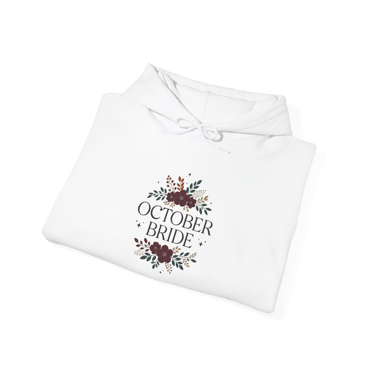 October Bride Hoodie — Floral Fall Bridal Sweatshirt