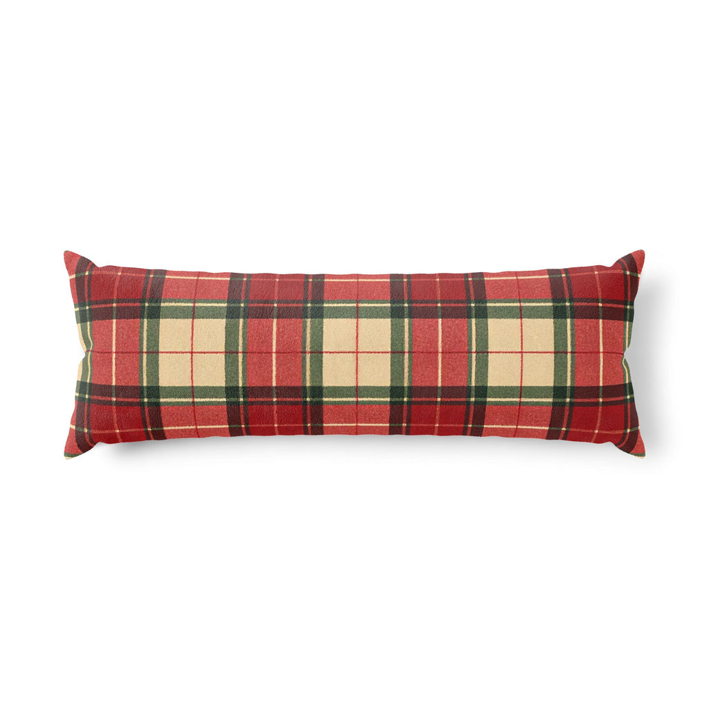 Red Green Tartan Plaid Body Pillow