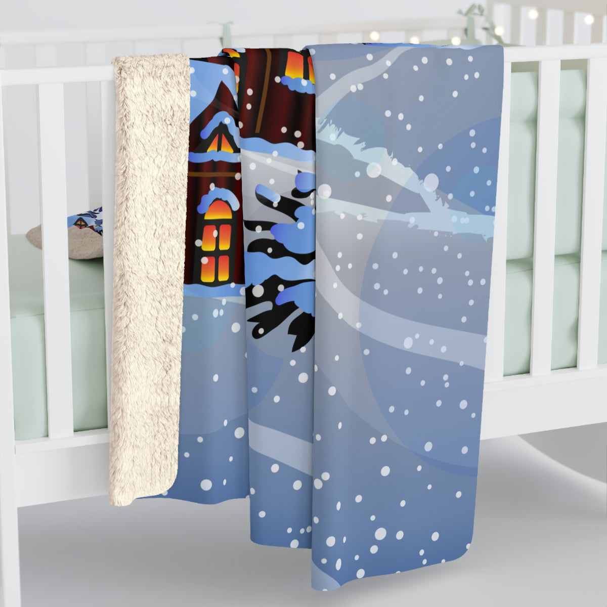 Winter Village Christmas Sherpa Fleece Blanket