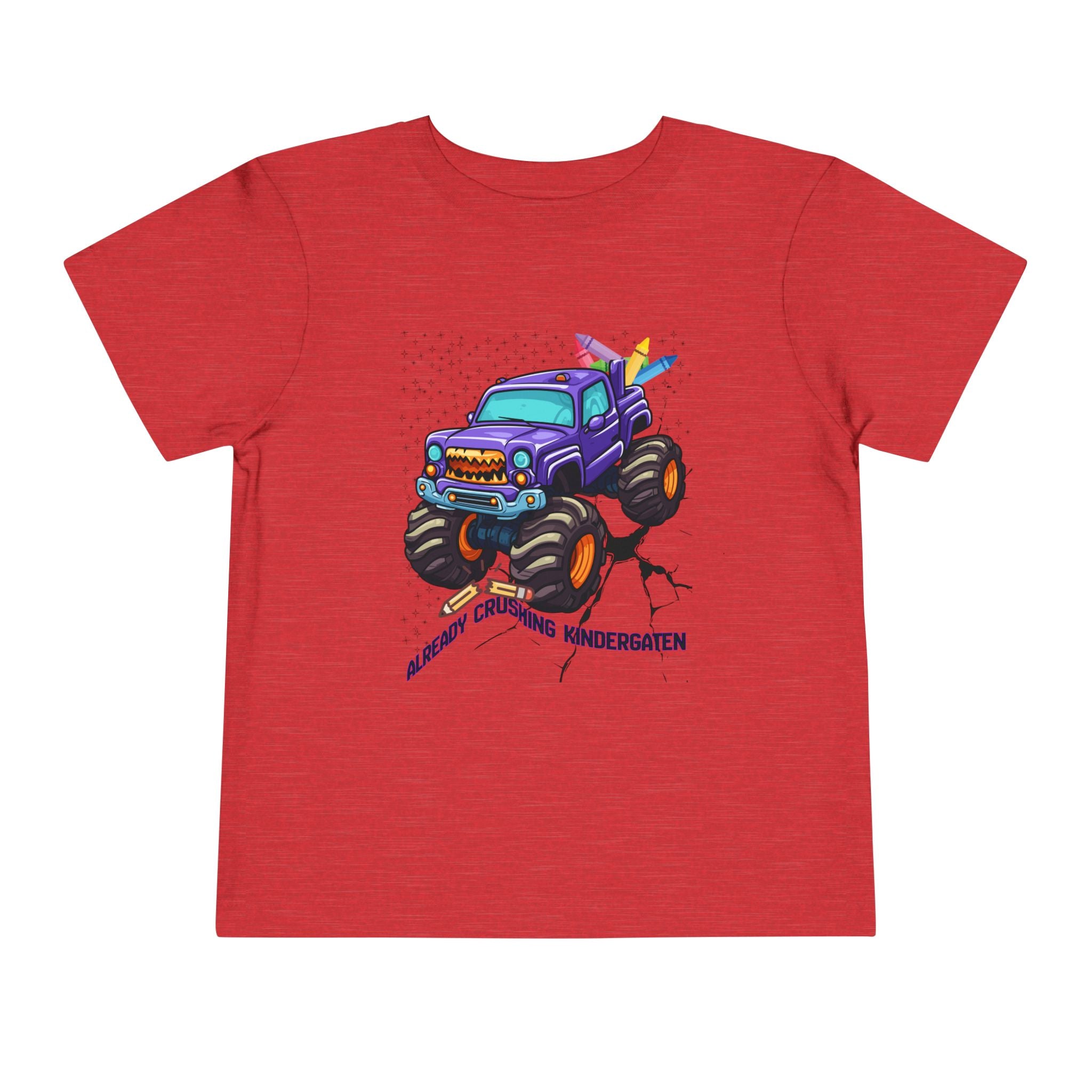 Monster Truck Toddler Tee — 'Already Crushing Kindergarten' Back-to-School Shirt
