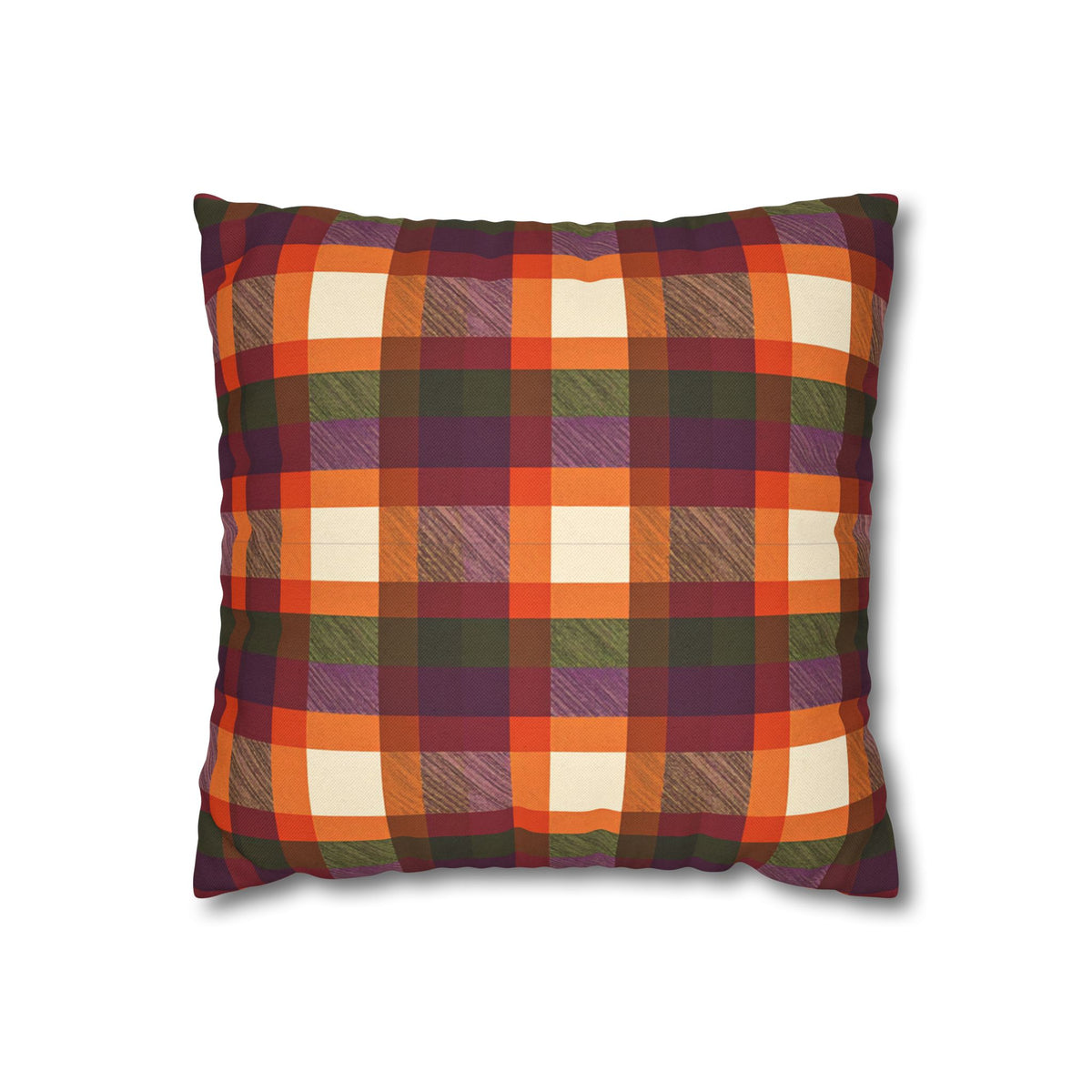 Autumn Plaid Throw Pillow Cover