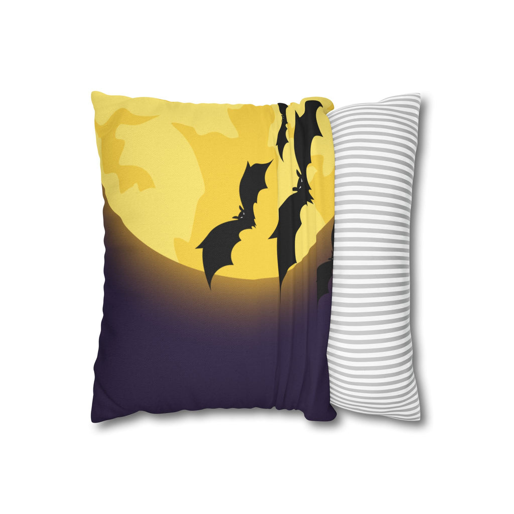 Halloween Bat Moon Throw Pillow Cover
