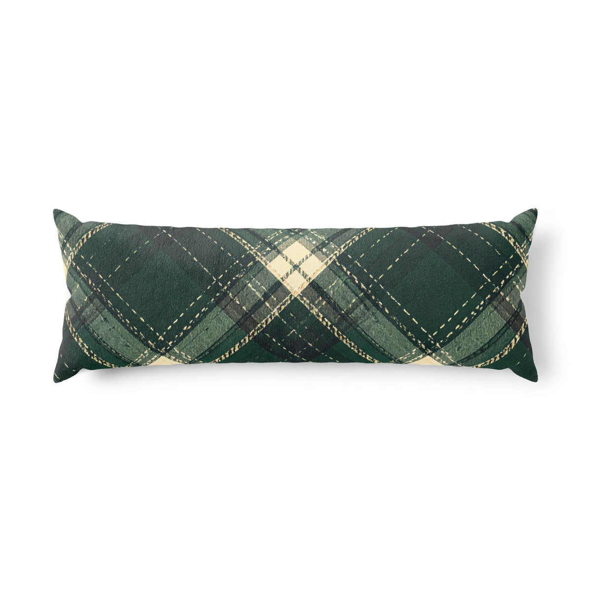 Green Argyle Plaid Body Pillow