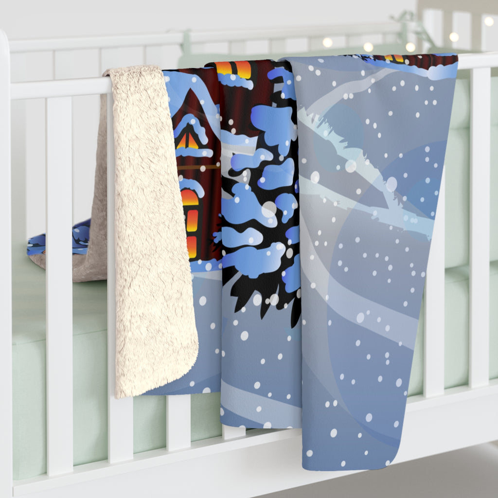 Winter Village Christmas Sherpa Fleece Blanket