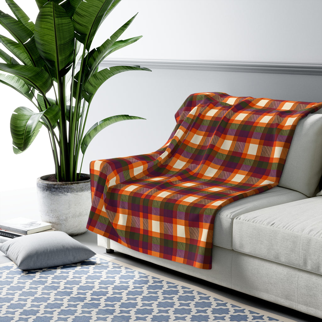 Rustic Plaid Sherpa Fleece Blanket