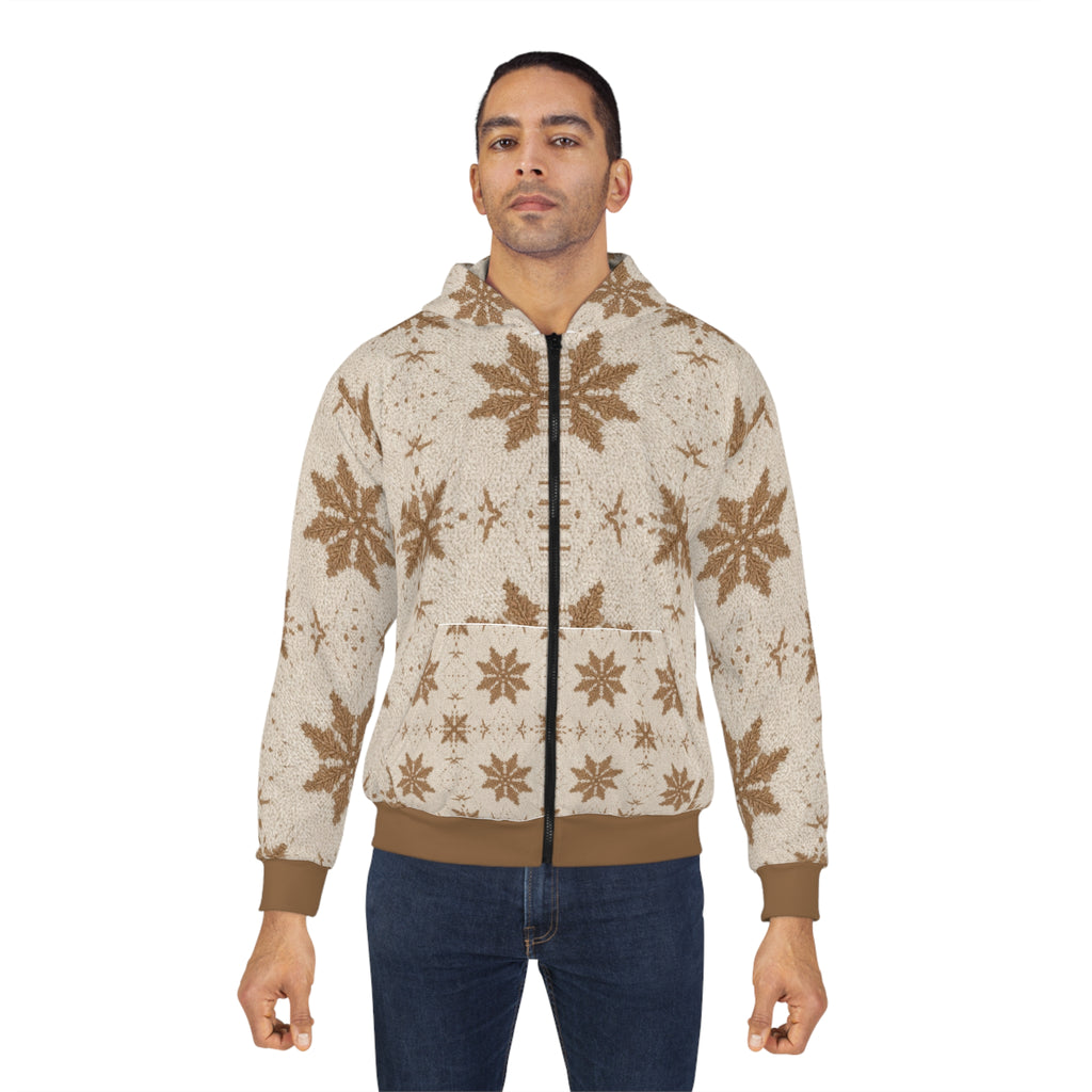 Cozy Nordic Snowflake Zip Hoodie