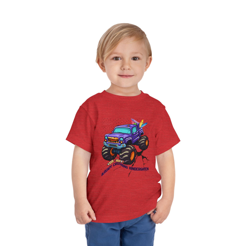 Monster Truck Toddler Tee — 'Already Crushing Kindergarten' Back-to-School Shirt