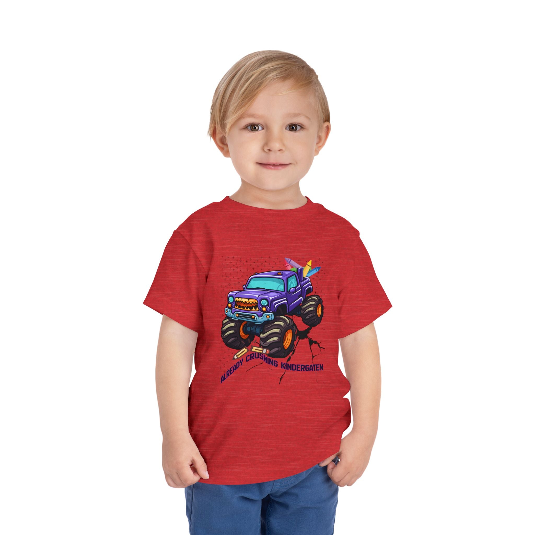 Monster Truck Toddler Tee — 'Already Crushing Kindergarten' Back-to-School Shirt