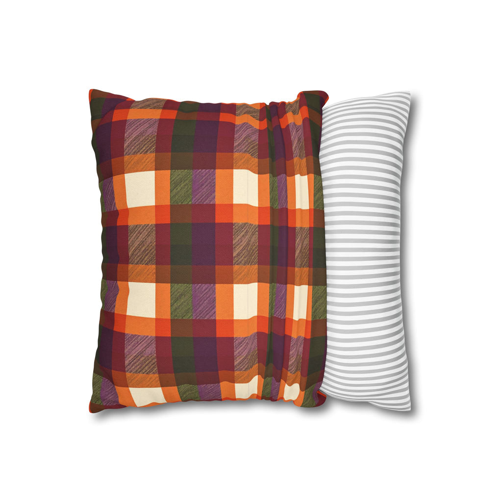 Autumn Plaid Throw Pillow Cover