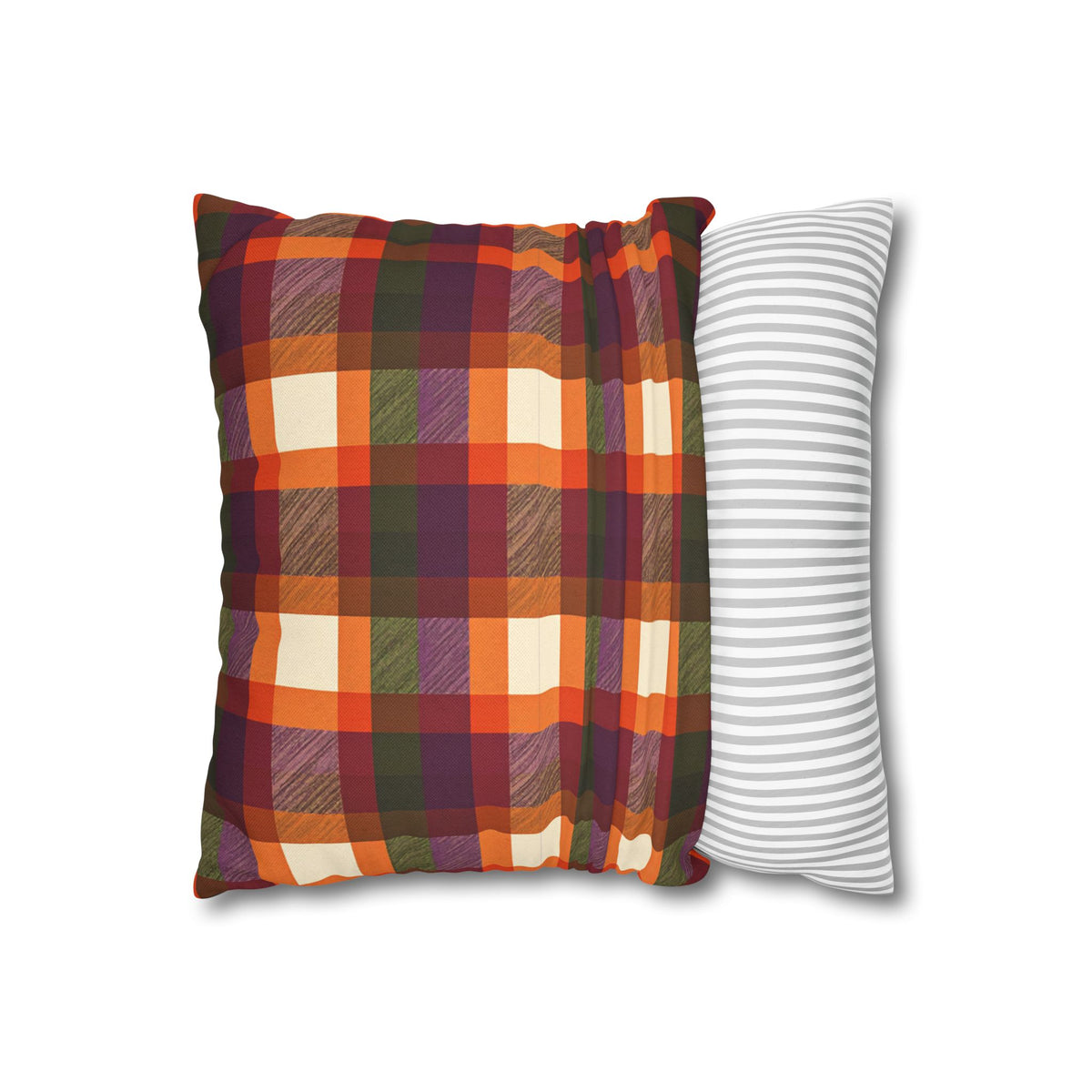 Autumn Plaid Throw Pillow Cover
