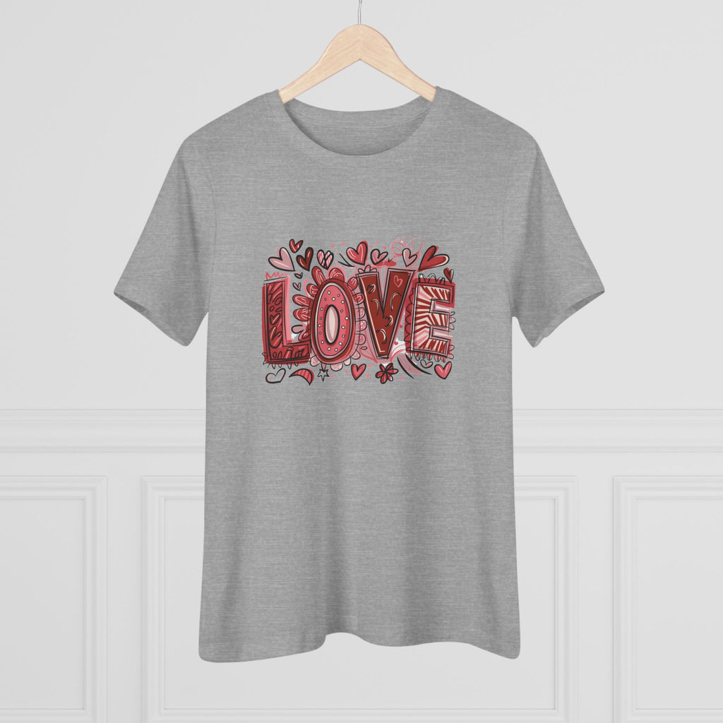 Love Heart Cotton Tee - Valentine's Day Graphic Shirt for Women