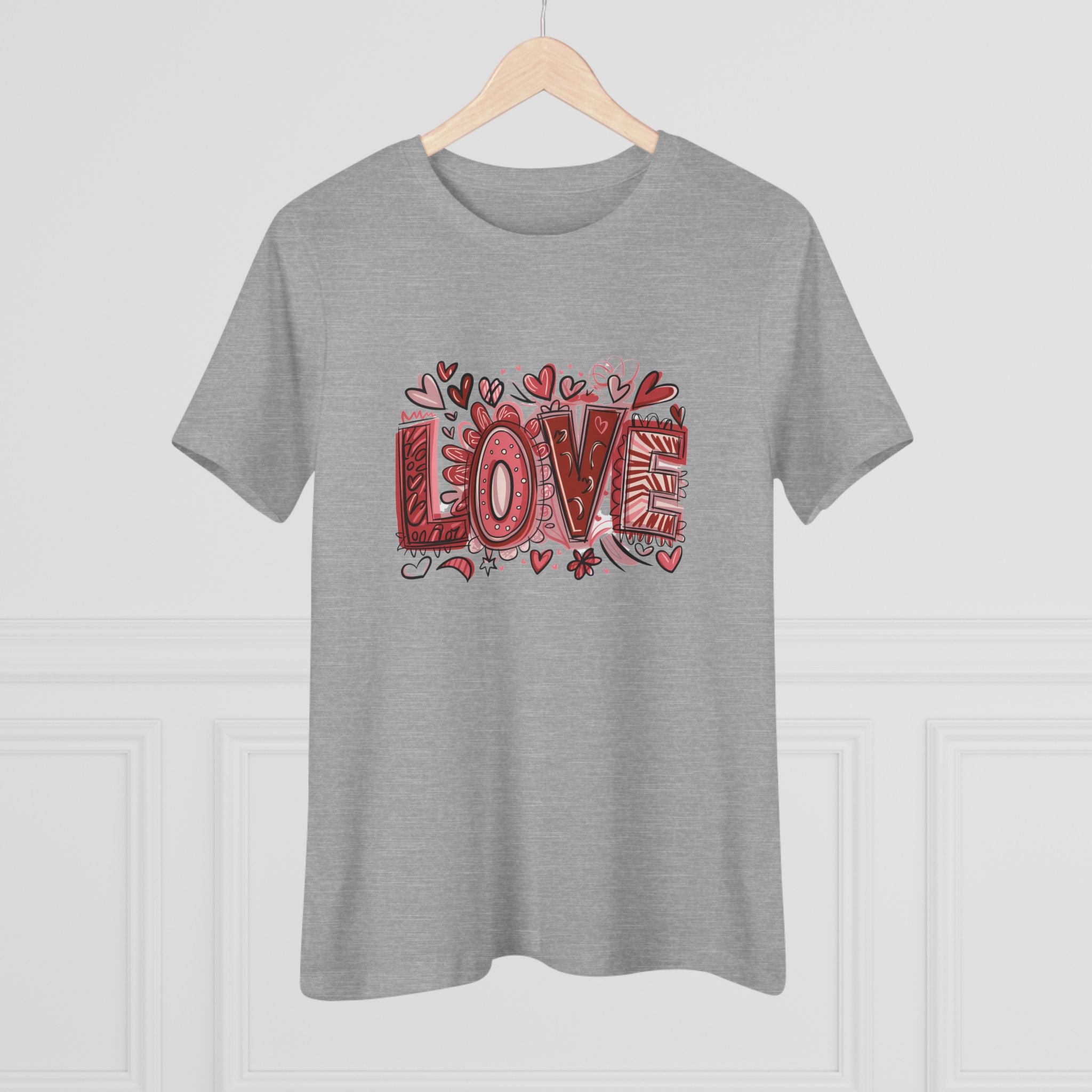 Love Heart Cotton Tee - Valentine's Day Graphic Shirt for Women