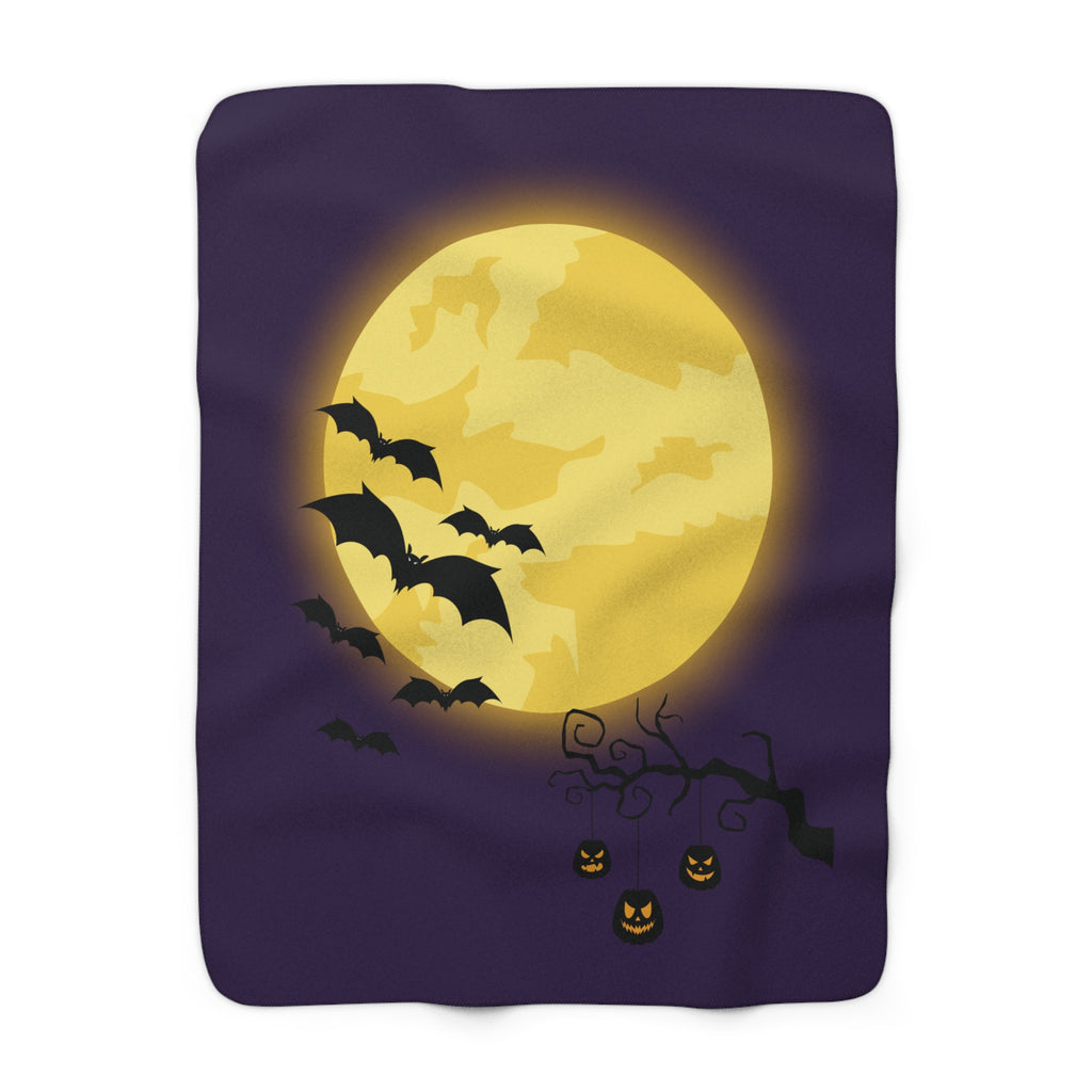 Golden Moon & Bats Sherpa Fleece Blanket