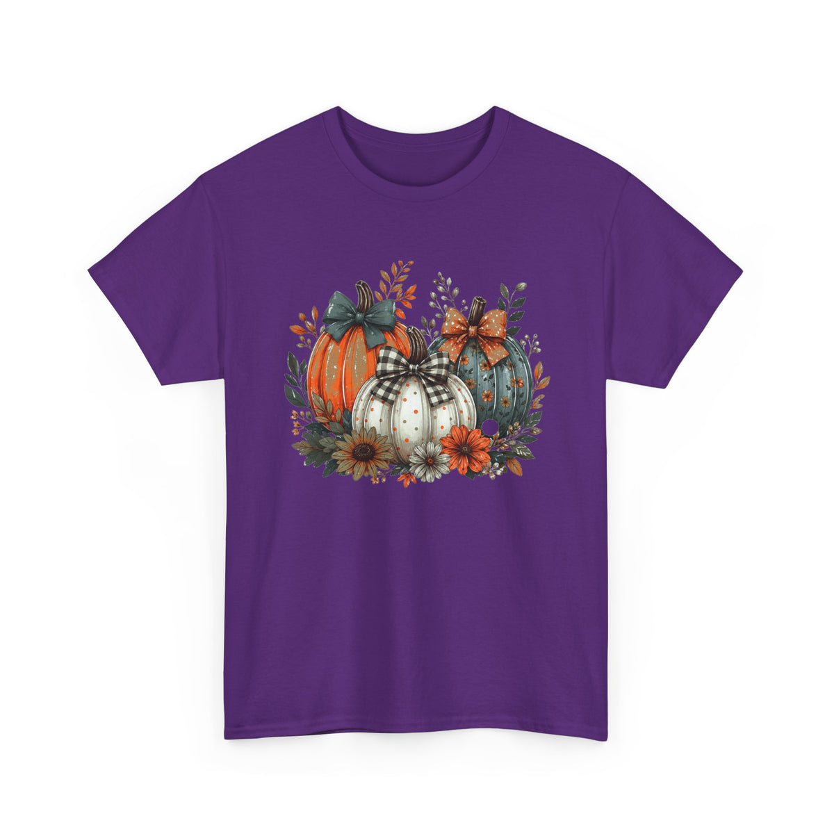 Autumn Pumpkin Trio Tee — Fall Floral Harvest Shirt