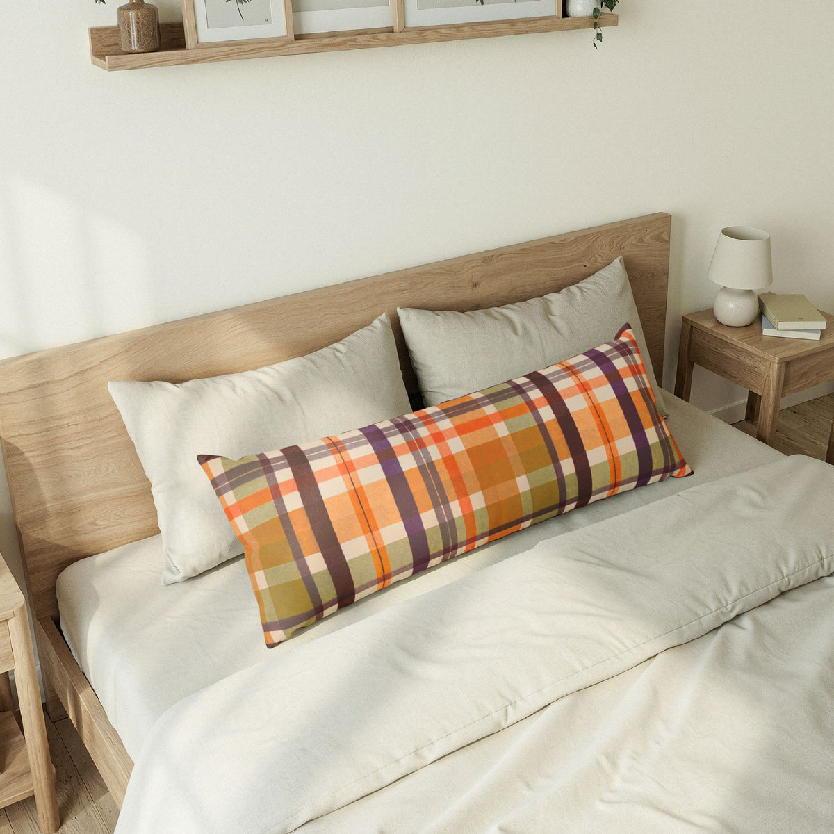 Multicolor Plaid Pattern Body Pillow