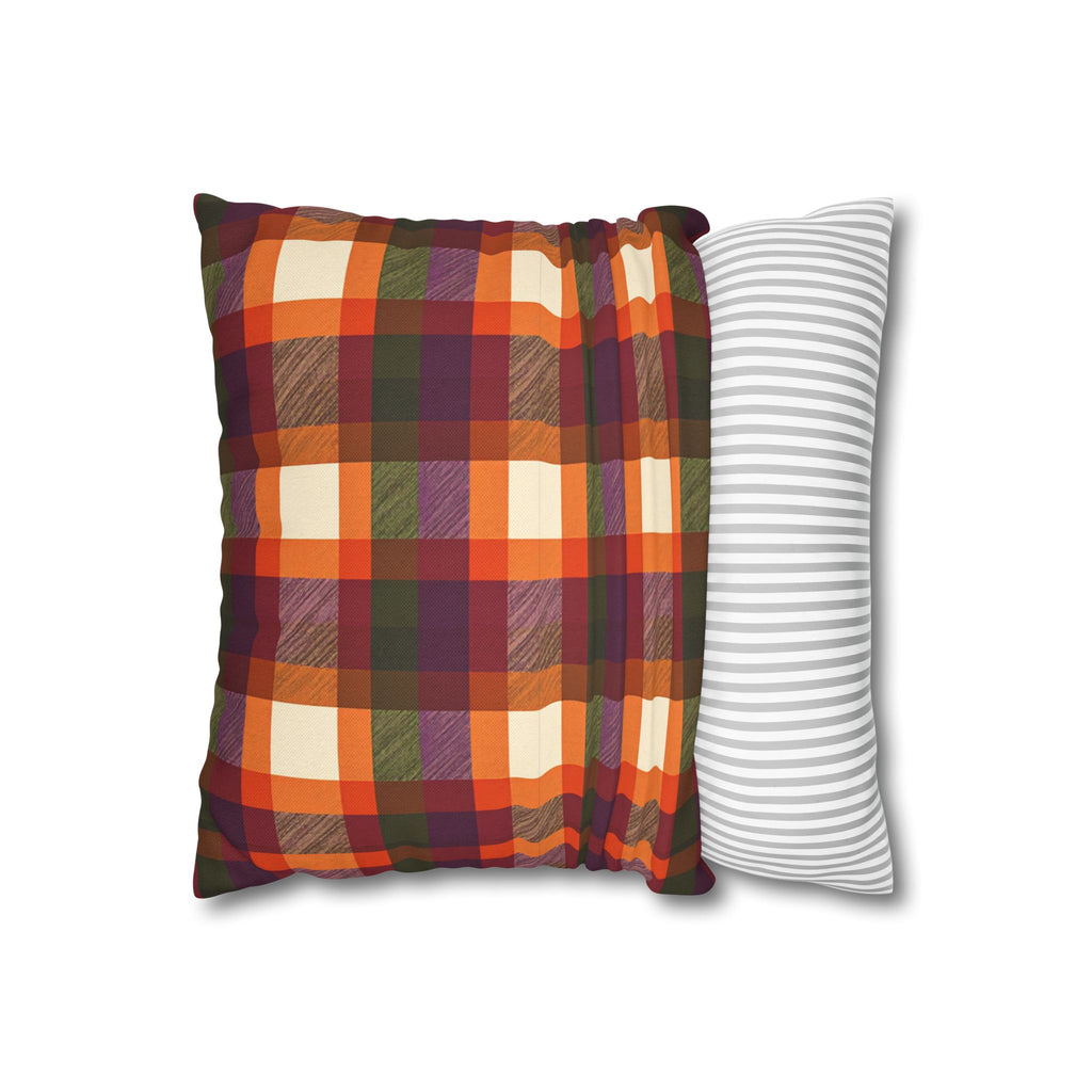 Autumn Plaid Throw Pillow Cover