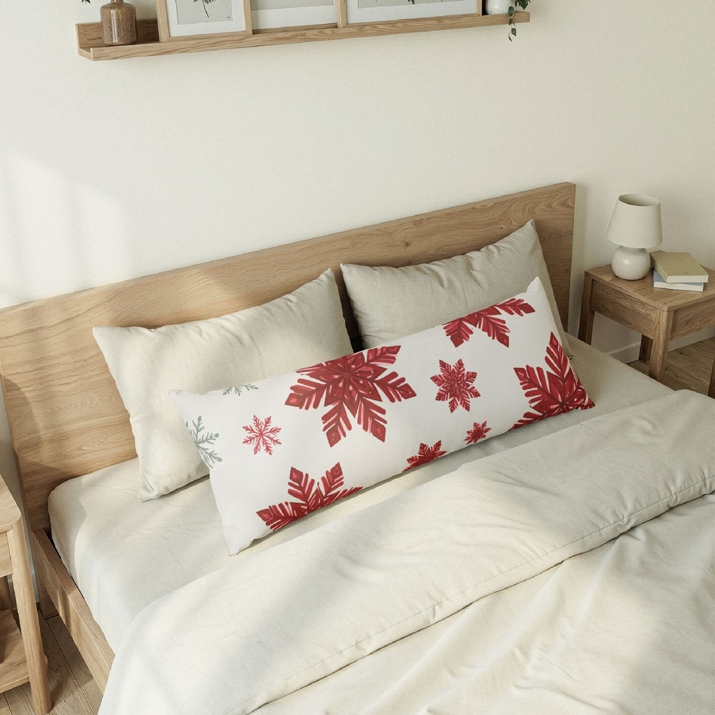 Red Snowflake Pattern Body Pillow