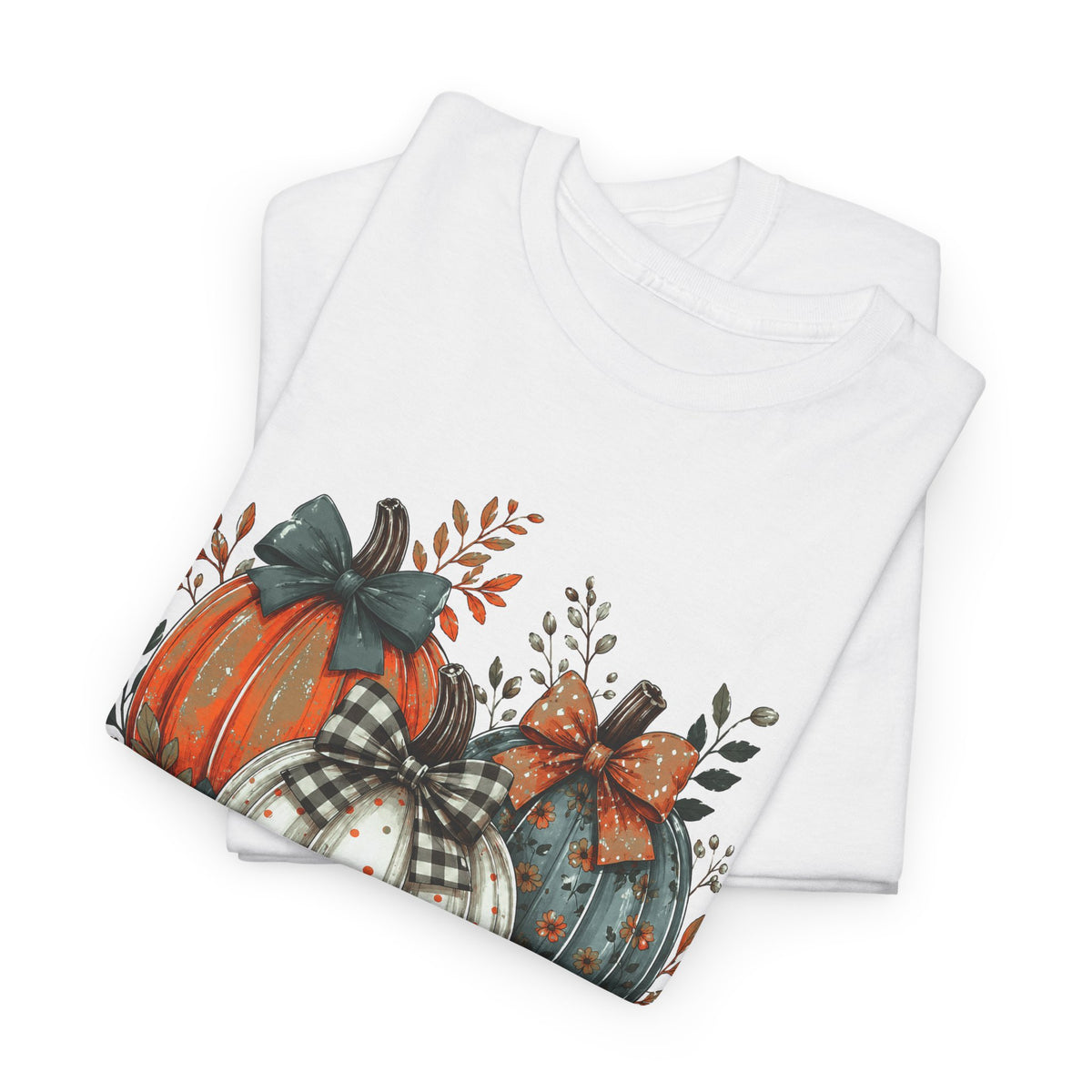 Autumn Pumpkin Trio Tee — Fall Floral Harvest Shirt