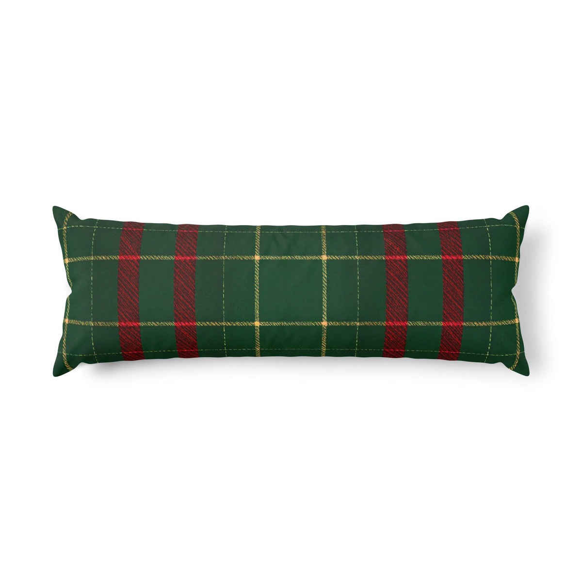 Forest Green & Red Tartan Body Pillow