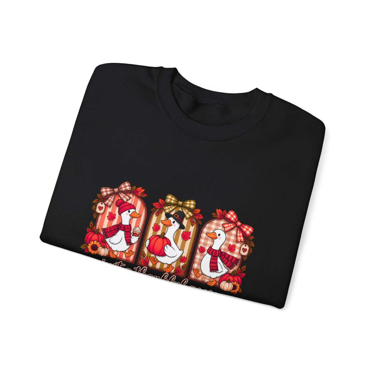 Thankful Geese Crewneck Sweatshirt — Fall Thanksgiving Cozy Pullover