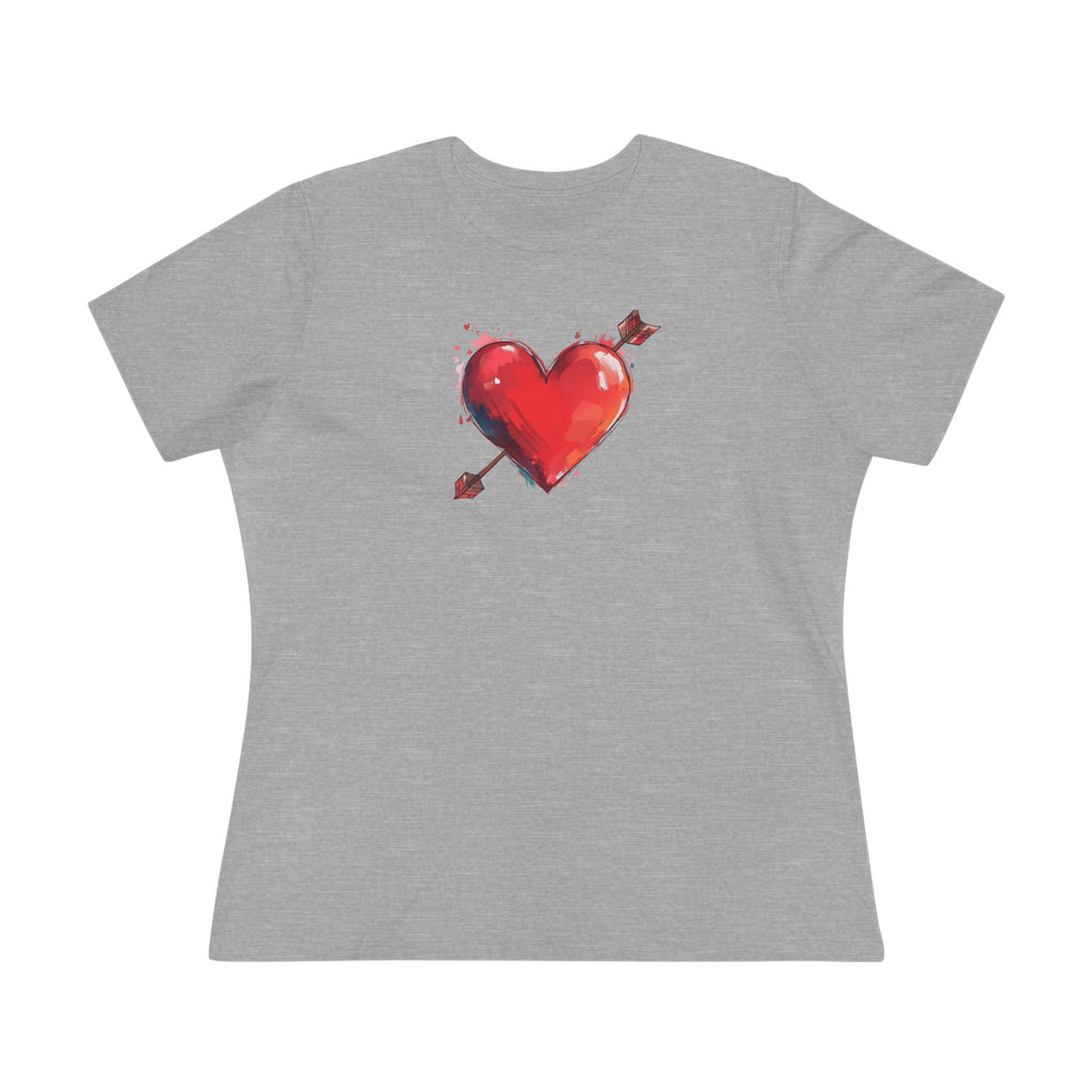 Heart & Arrow Women's Tee — Cute Watercolor Valentine Shirt