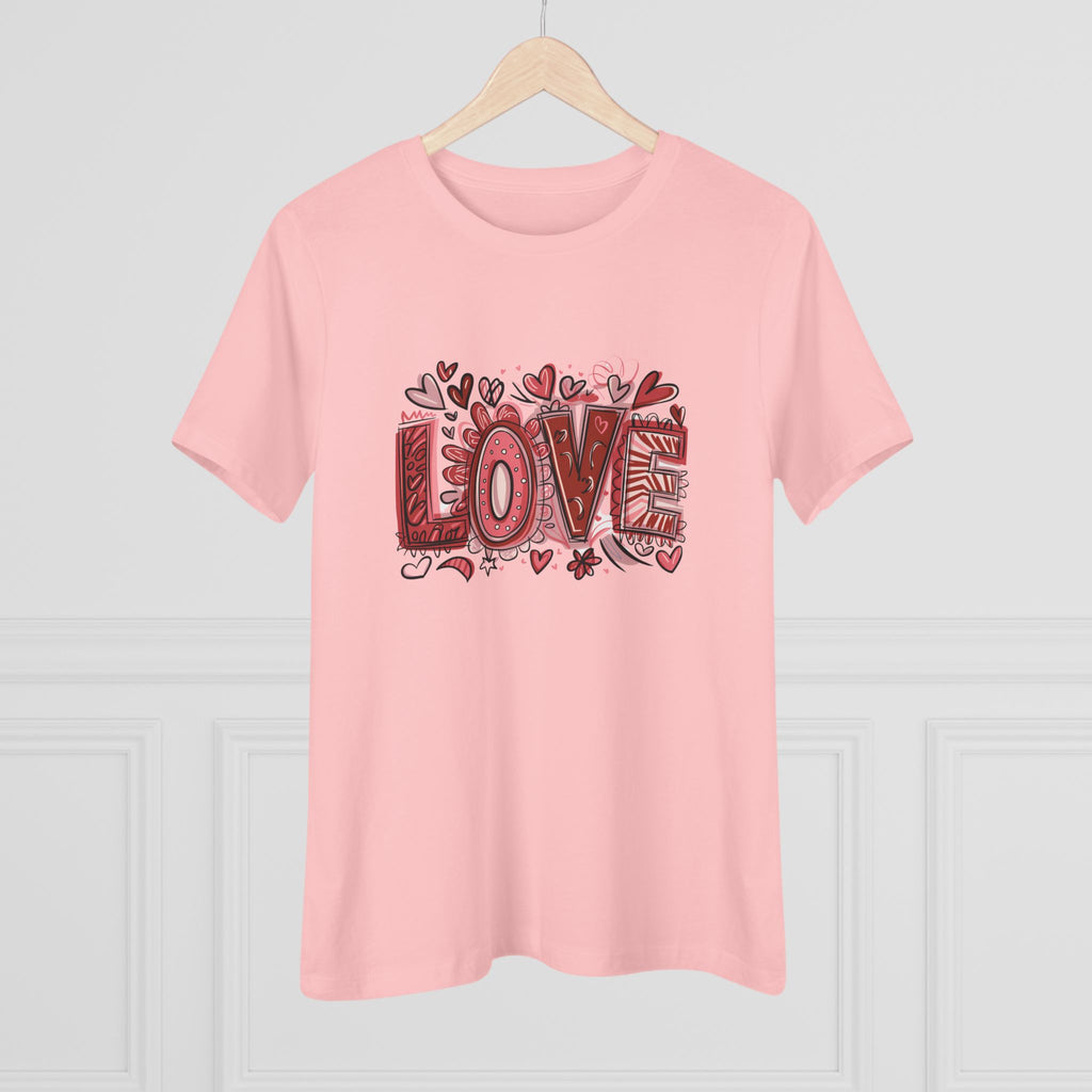 Love Heart Cotton Tee - Valentine's Day Graphic Shirt for Women