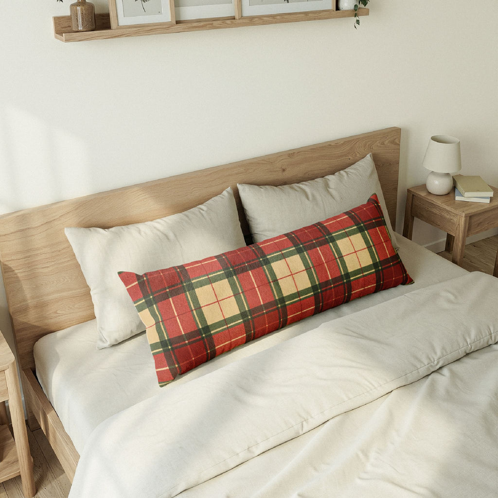 Red Green Tartan Plaid Body Pillow