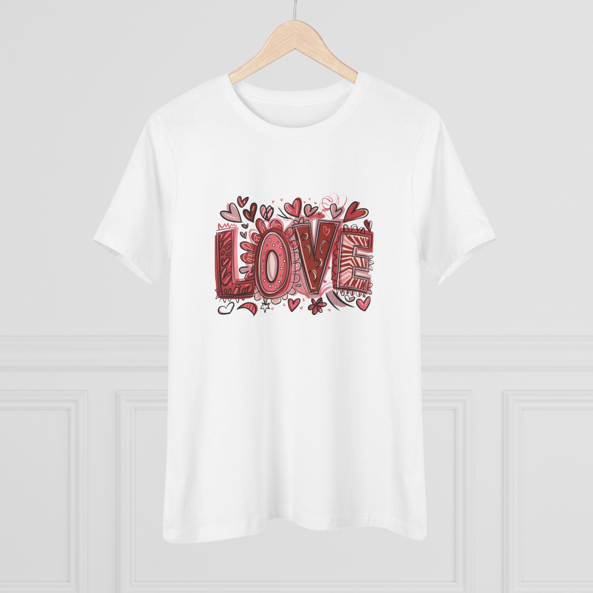 Love Heart Cotton Tee - Valentine's Day Graphic Shirt for Women