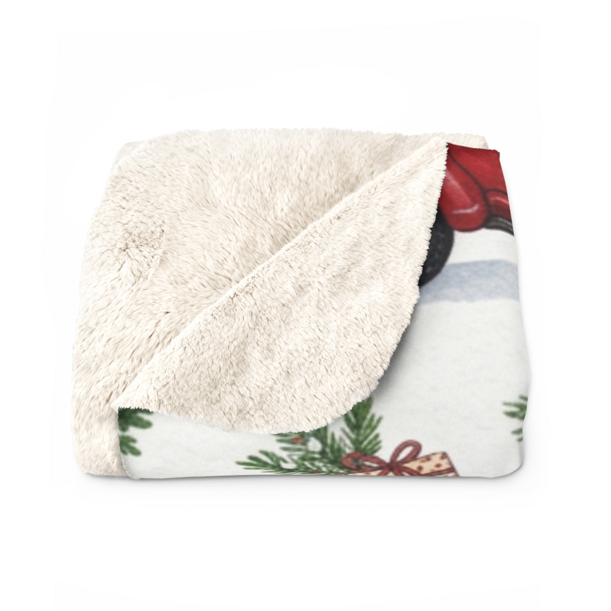 Vintage Red Christmas Truck Sherpa Fleece Blanket